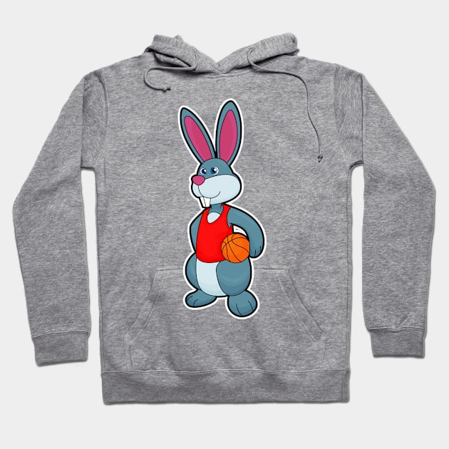 Rabbit as Basketball player with Basketball Hoodie by Markus Schnabel